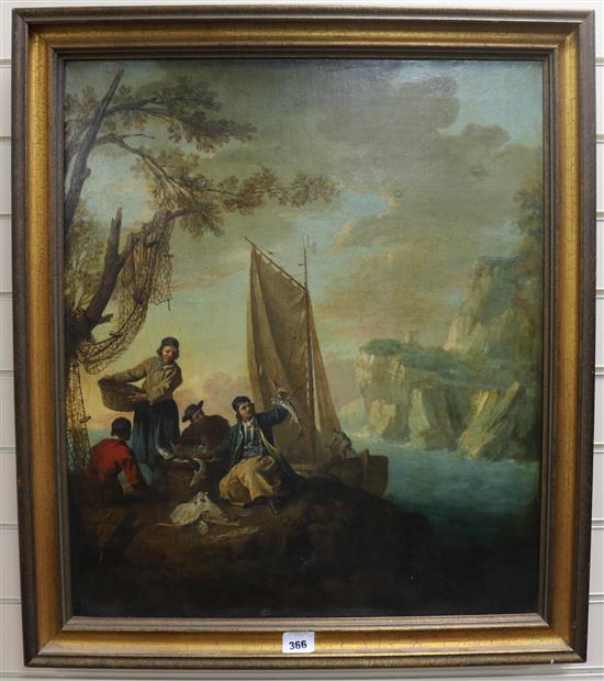 After Claude Joseph Vernet Fishermen sorting the catch 28 x 24in.